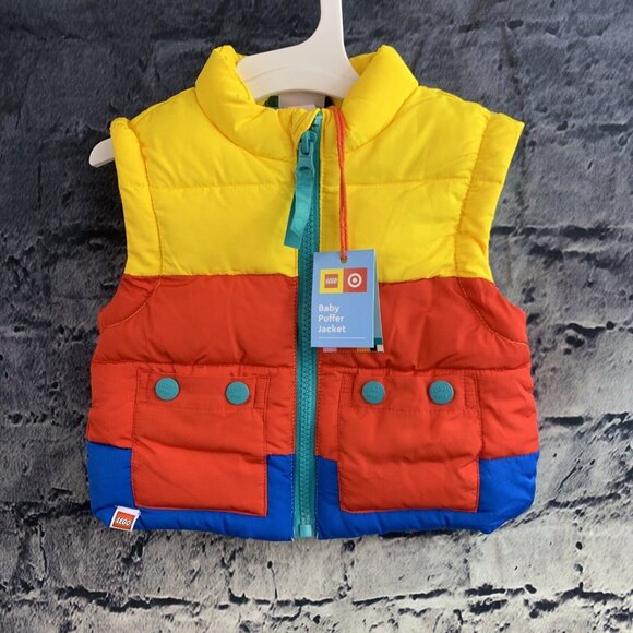 Lego x Target Newborn Puffer Jacket Baby Boy Coat Vest Color Block - Picture 7 of 8